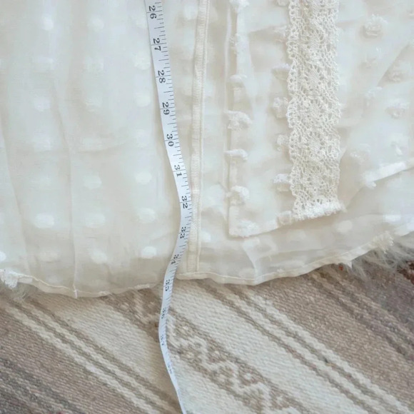 NWT! MAURICES SHEER CREAM WHITE SWISS DOT LACE MESH KIMONO SZ M - Picture 9 of 10